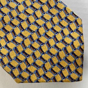 Lands’ End Yellow Blue Orange Men’s Silk Tie